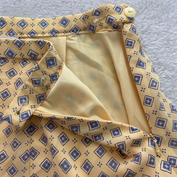 Vintage Pendleton Blouse & Skirt 2pc Set Women 18 Yellow Geometric USA Old Money - Picture 5 of 15